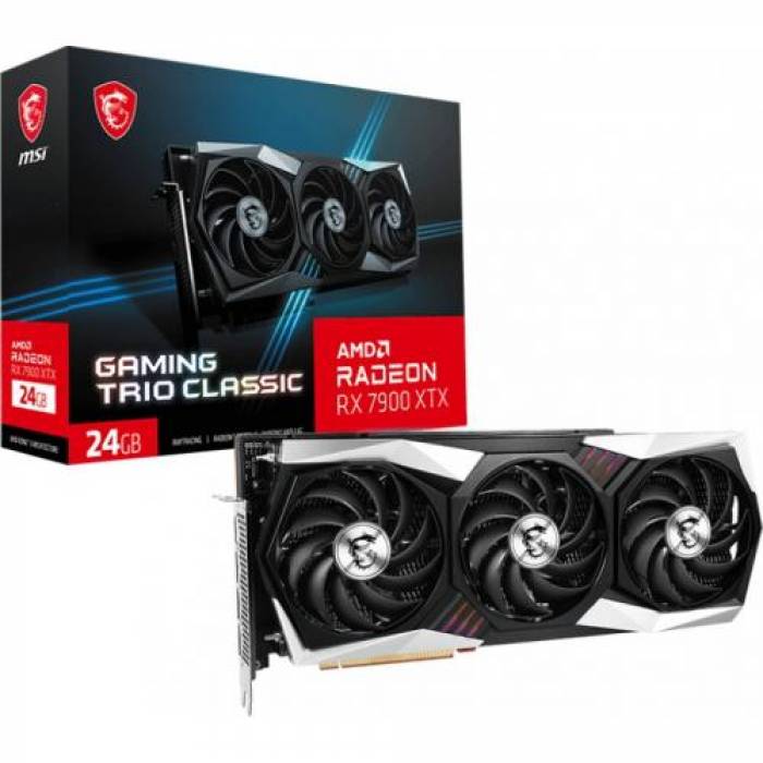 Placa video MSI AMD Radeon RX 7900 XTX GAMING TRIO CLASSIC 24GB, GDDR6, 384bit