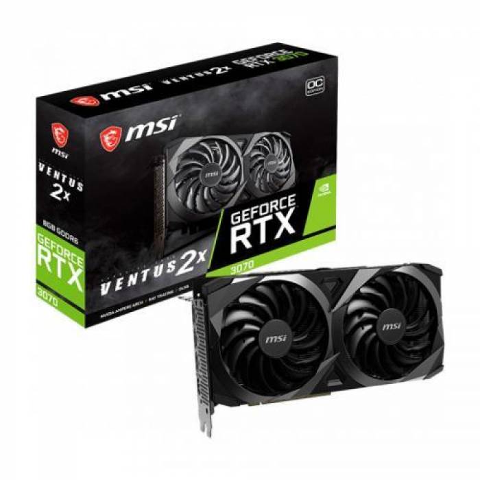 Placa video MSI nVidia GeForce RTX 3070 VENTUS 2X OC LHR 8GB, GDDR6, 256bit