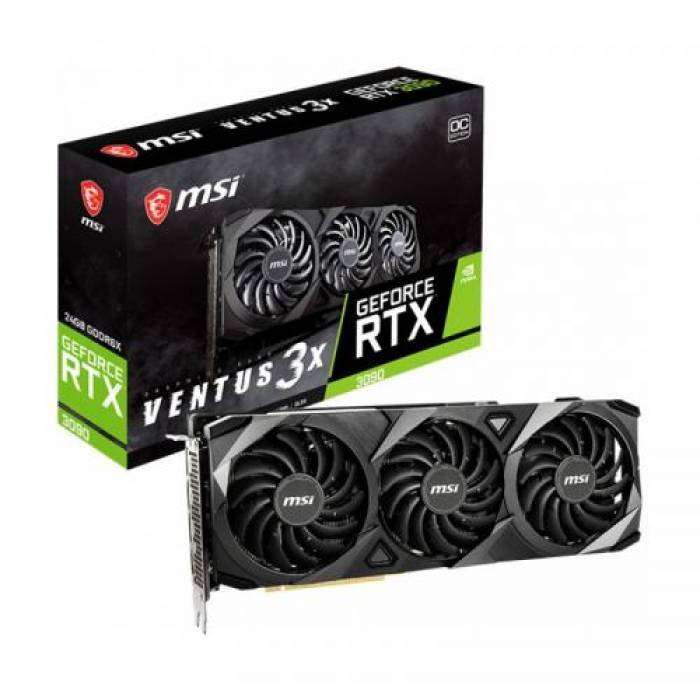 Placa video MSI nVidia GeForce RTX 3090 VENTUS 3X OC 24GB, GDDR6X, 384bit