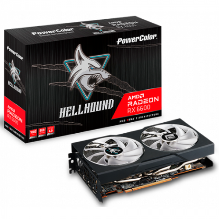 Placa video PowerColor AMD Radeon RX 6600 Hellhound 8GB, GDDR6, 128bit