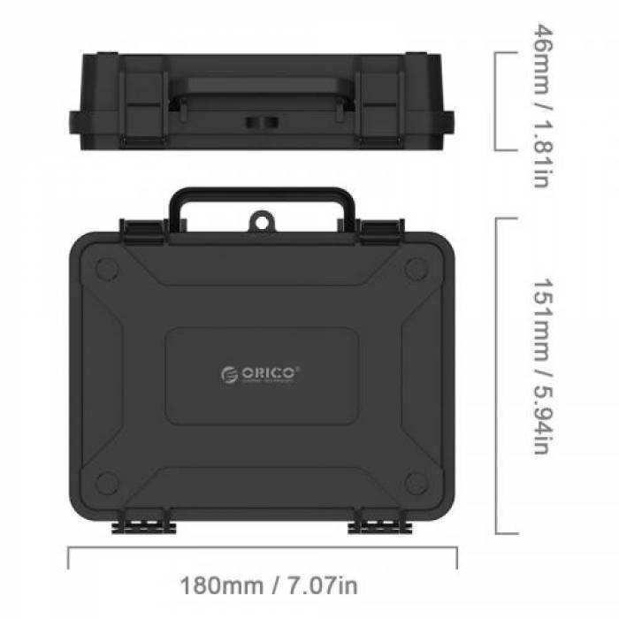 Protectie HDD Orico PHF-35 3.5inch, Black