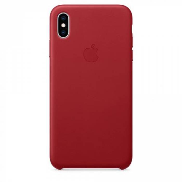 Protectie pentru spate Apple Leather pentru iPhone XS Max, Red