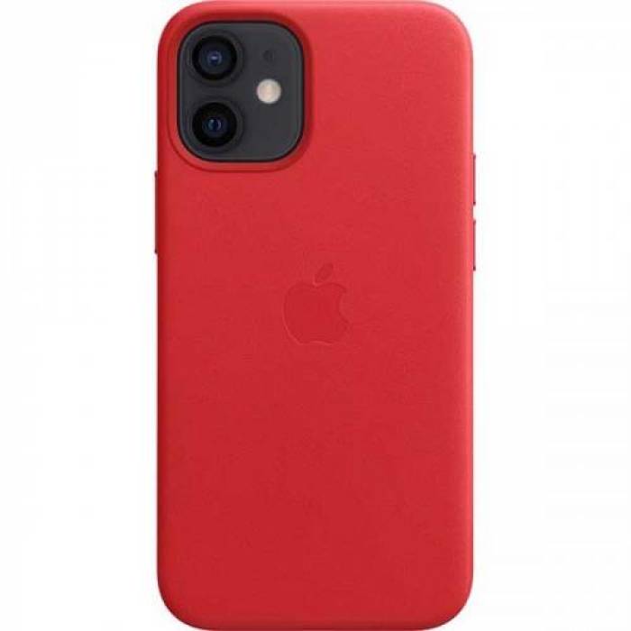 Protectie pentru spate Apple MagSafe Leather pentru iPhone 12 mini, Red