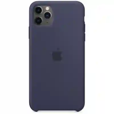 Protectie pentru spate Apple Silicone Case pentru iPhone 11 Pro Max, Midnight Blue