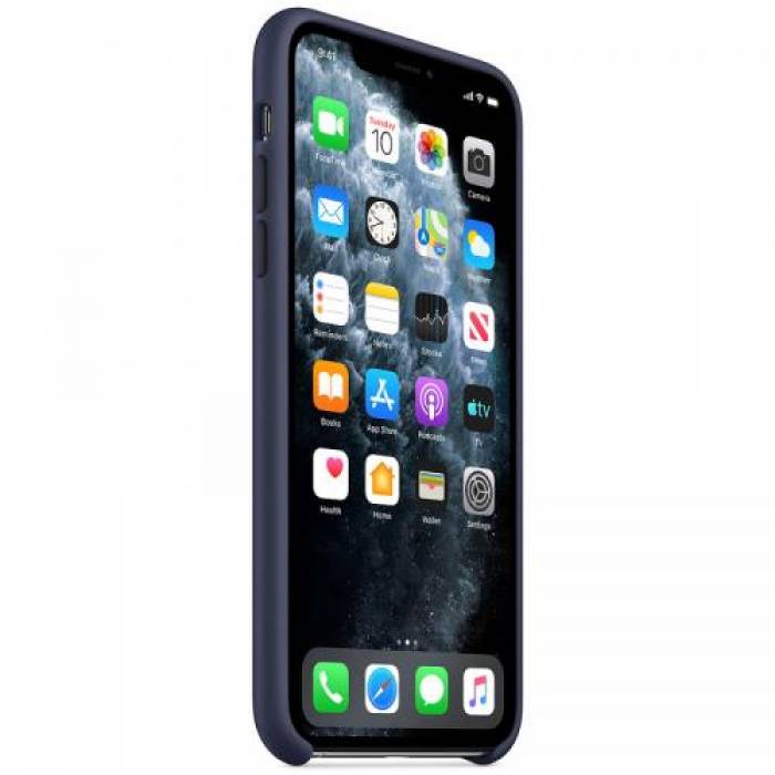 Protectie pentru spate Apple Silicone Case pentru iPhone 11 Pro Max, Midnight Blue