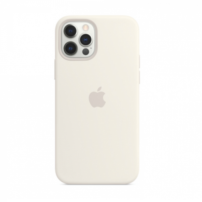 Protectie pentru spate Apple Silicone Case pentru iPhone 12/12 Pro, White