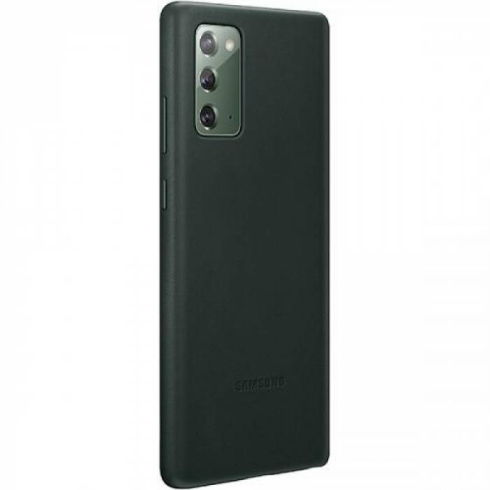 Protectie pentru spate Samsung Leather pentru Galaxy Note 20/5G (2020), Green