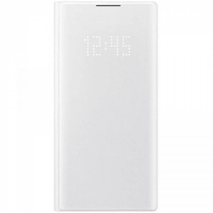 Protectie tip Book Samsung Flip LED View pentru Galaxy Note 10 (N970), White