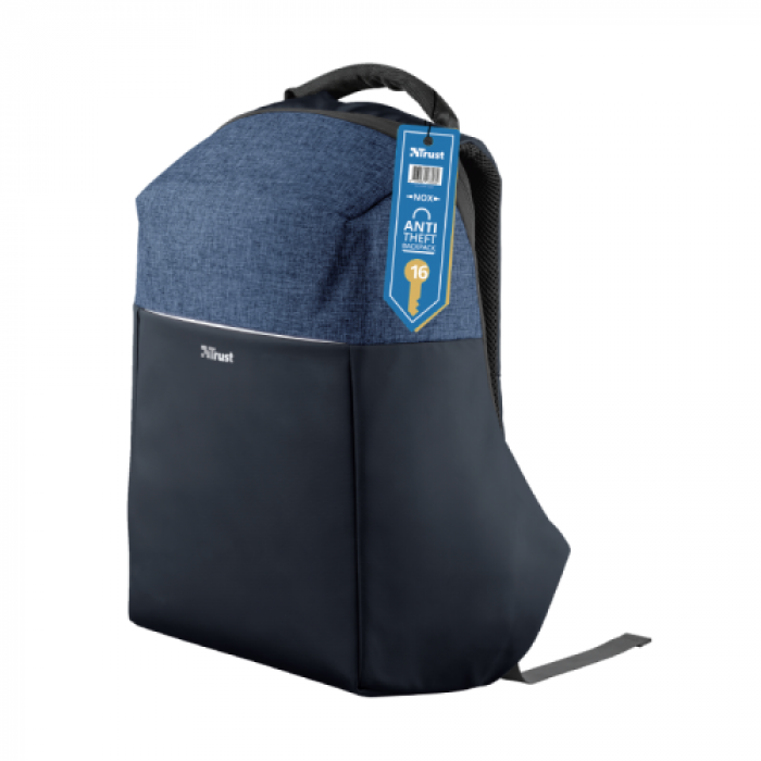 Rucsac Trust Nox Anti-theft pentru laptop de 16inch, Blue