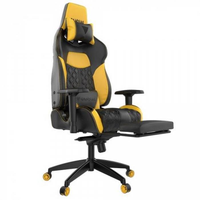 Scaun gaming Gamdias Achilles P1 L, RGB, Black-Yellow