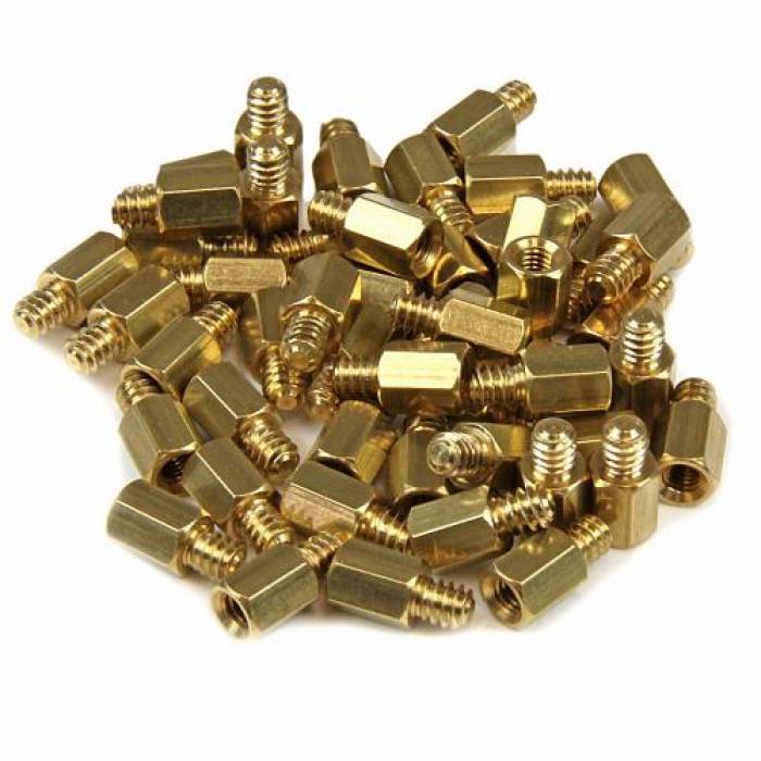 Set suruburi Startech SCREWNUTM, Gold, 50pack