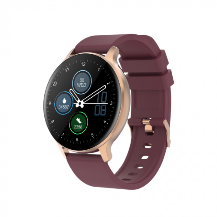 Smartwatch Canyon SW-68 Badian, 1.28inch, Curea Silicon, Red