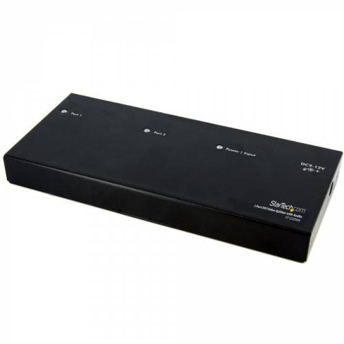 Splitter KVM Startech ST122DVIA, 2x DVI-I, Black