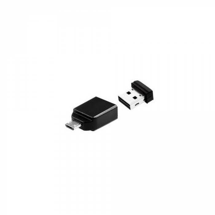 Stick memorie Verbatim Store 'N' STAY 32GB, USB, Black + OTG Adaptor