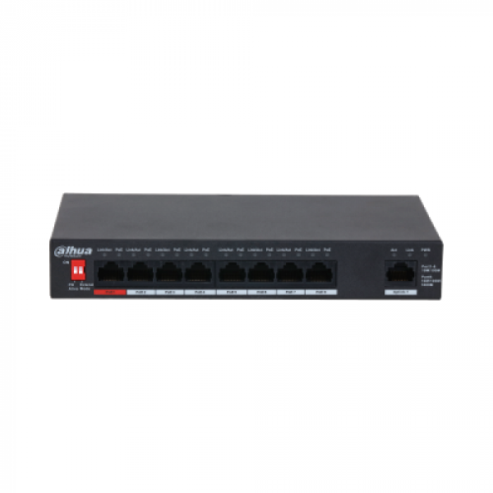 Switch Dahua PFS3009-8ET1GT-96-V2, 8 porturi, PoE