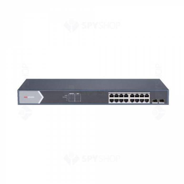 Switch Hikvision DS-3E0518P-E/M, 16 porturi, PoE