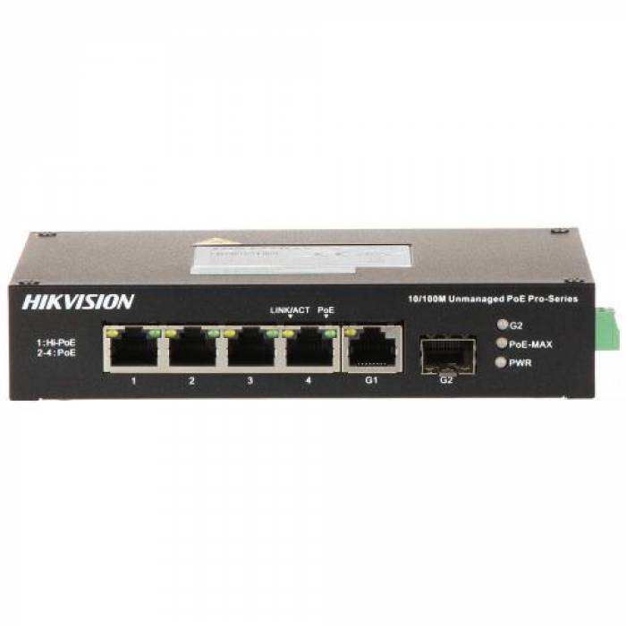 Switch Hikvision DS-3T0306HP-E/HS, 4 porturi