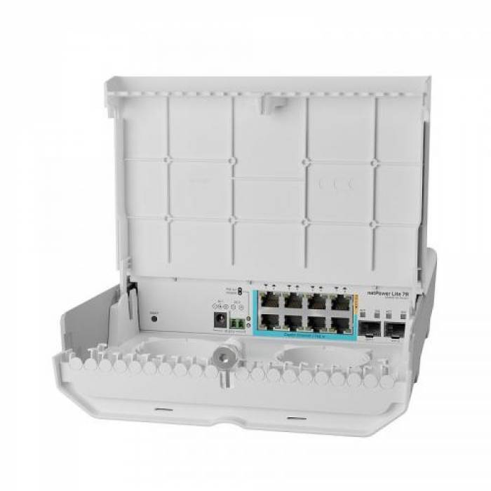 Switch MikroTik CSS610-1GI-7R-2S+OUT, 8 porturi, PoE