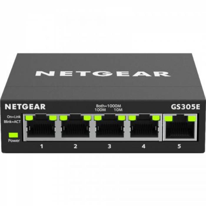 Switch Netgear 5PT GS305E-100PES, 5 porturi