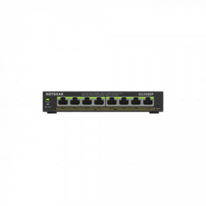 Switch Netgear GS308EP, 8 porturi, PoE+