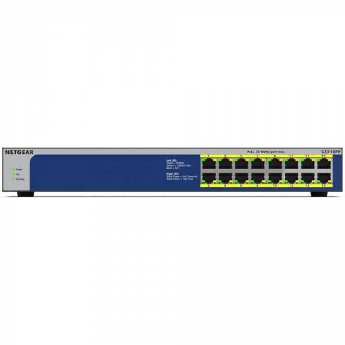 Switch Netgear GS516PP, 16 porturi