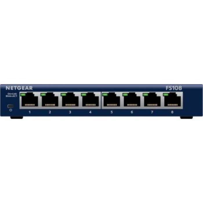 Switch Netgear ProSafe FS108 v3, 8 Porturi