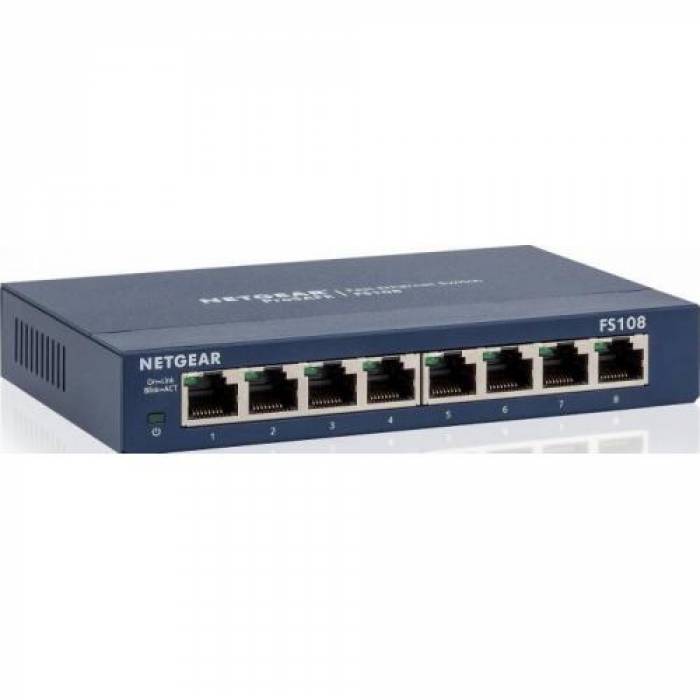 Switch Netgear ProSafe FS108 v3, 8 Porturi