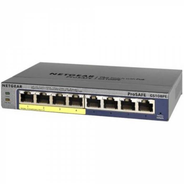 Switch Netgear ProSafe Plus GS108PE v3, 8 Porturi, PoE