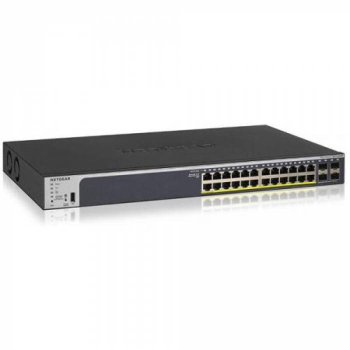 Switch Netgear Smart Pro GS728TPP v2, 24 Porturi, PoE+