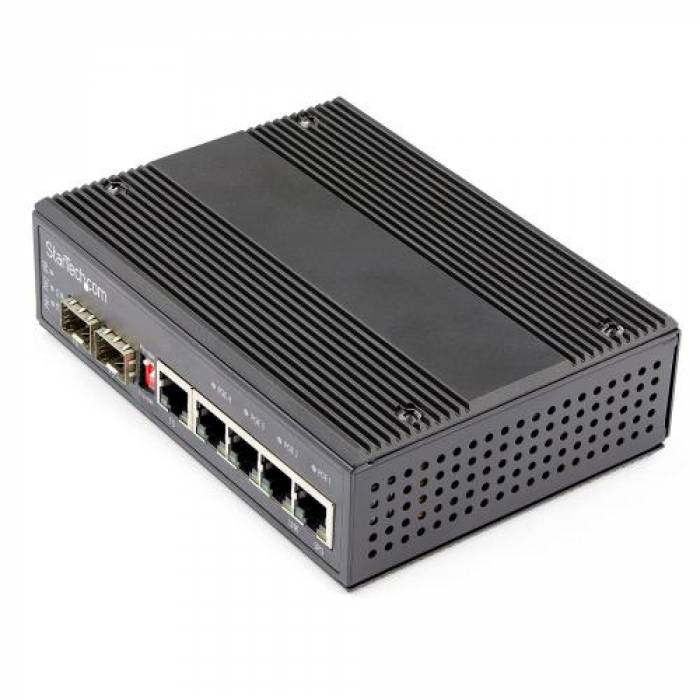 Switch Startech IES1G52UP12V, 6 porturi, PoE+