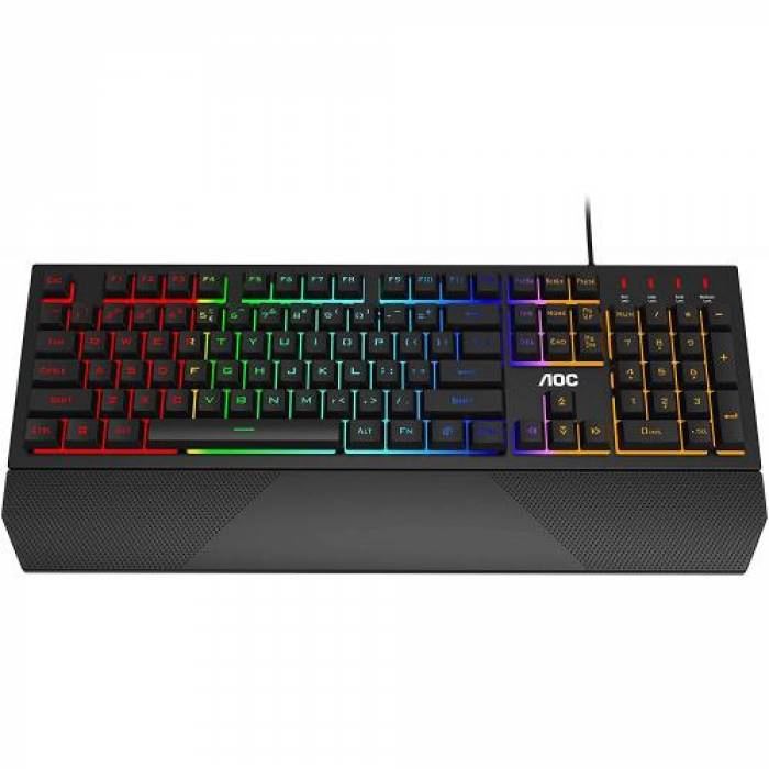 Tastatura AOC GK200, RGB LED, USB, Black