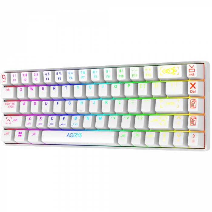 Tastatura AQIRYS Mira, RGB LED, USB, White