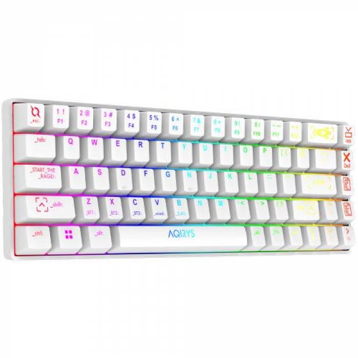 Tastatura AQIRYS Mira, RGB LED, USB, White