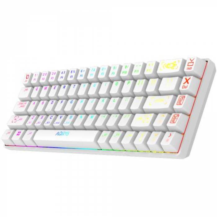 Tastatura AQIRYS Mira, RGB LED, USB, White