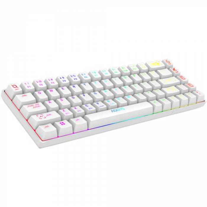 Tastatura AQIRYS Mira, RGB LED, USB, White