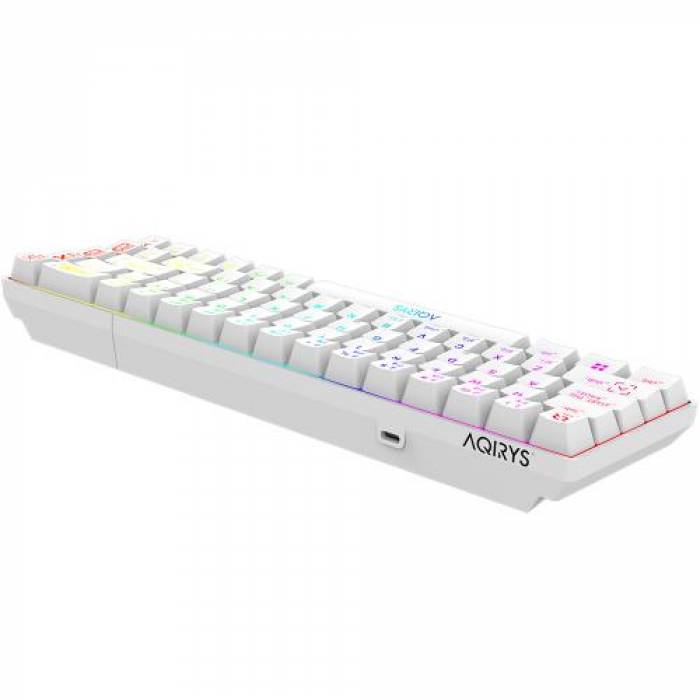 Tastatura AQIRYS Mira, RGB LED, USB, White