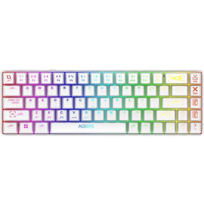 Tastatura AQIRYS Mira, RGB LED, USB, White