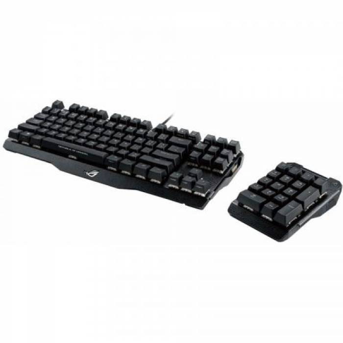 Tastatura Asus ROG Claymore Cherry MX Brown, RGB LED, USB, Black