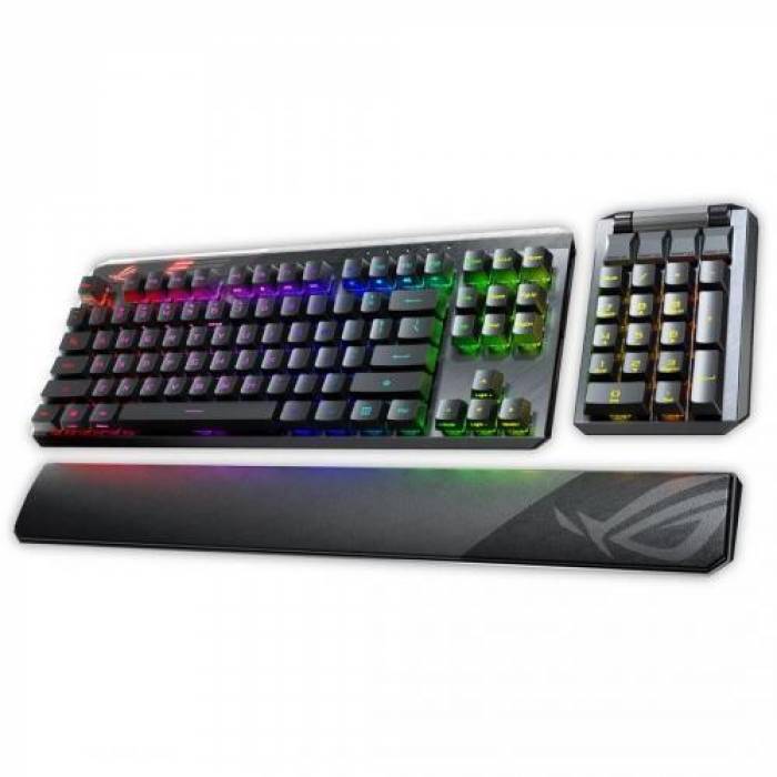 Tastatura Asus ROG Claymore II ROG RX Red, RGB LED, USB Wireless, Black