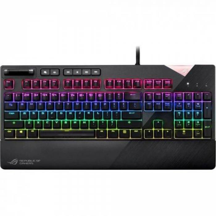 Tastatura Asus ROG Strix Flare Cherry MX Brown, RGB LED, USB, Black