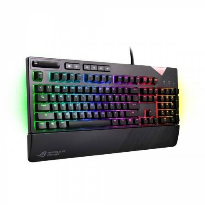 Tastatura Asus ROG Strix Flare Cherry MX Brown, RGB LED, USB, Black