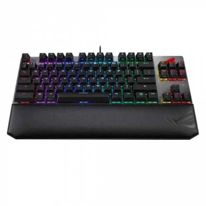 Tastatura Asus ROG Strix Scope TKL Deluxe, RGB LED, USB, Black-Silver