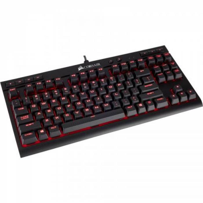 Tastatura Corsair K63 Compact Red LED Cherry MX Red, USB, Black