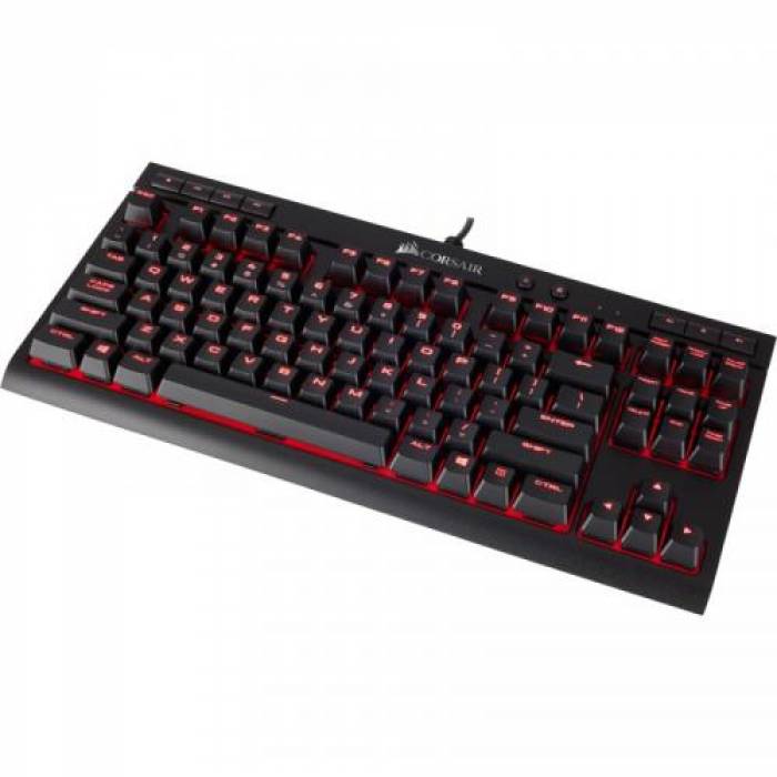 Tastatura Corsair K63 Compact Red LED Cherry MX Red, USB, Black