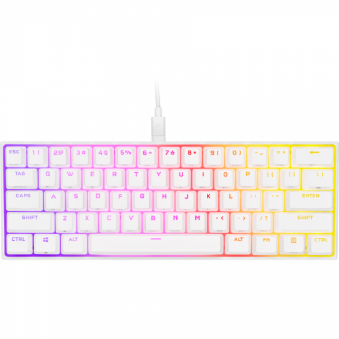 Tastatura Corsair K65 RGB Mini, RGB LED, USB, White