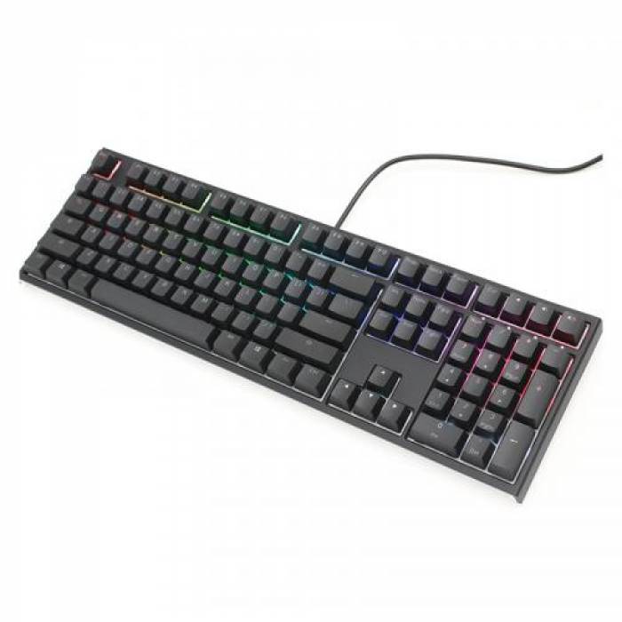 Tastatura Ducky One 2 Cherry MX Blue Mecanica, RGB LED, USB, Black-White