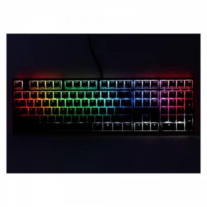 Tastatura Ducky One 2 Cherry MX Silver Mecanica, RGB LED, USB, Black-White