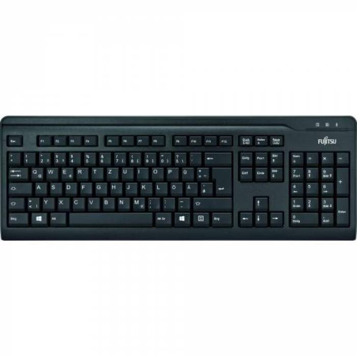 Tastatura Fujitsu KB410, USB, Layout US, Black