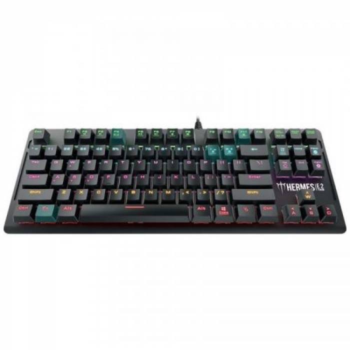 Tastatura Gamdias Hermes E2 Gamdias Brown Mecanica, RGB LED, USB, Black