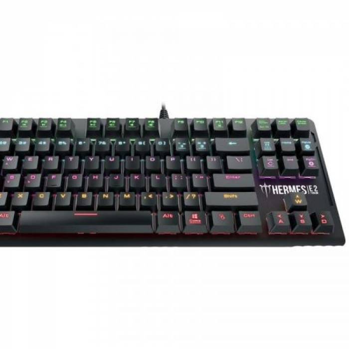 Tastatura Gamdias Hermes E2 Gamdias Brown Mecanica, RGB LED, USB, Black